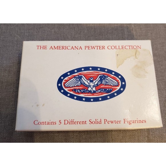 Vintage The Americana Solid Pewter Collection Pony Express 5 Figures 1992 new - Picture 3 of 10